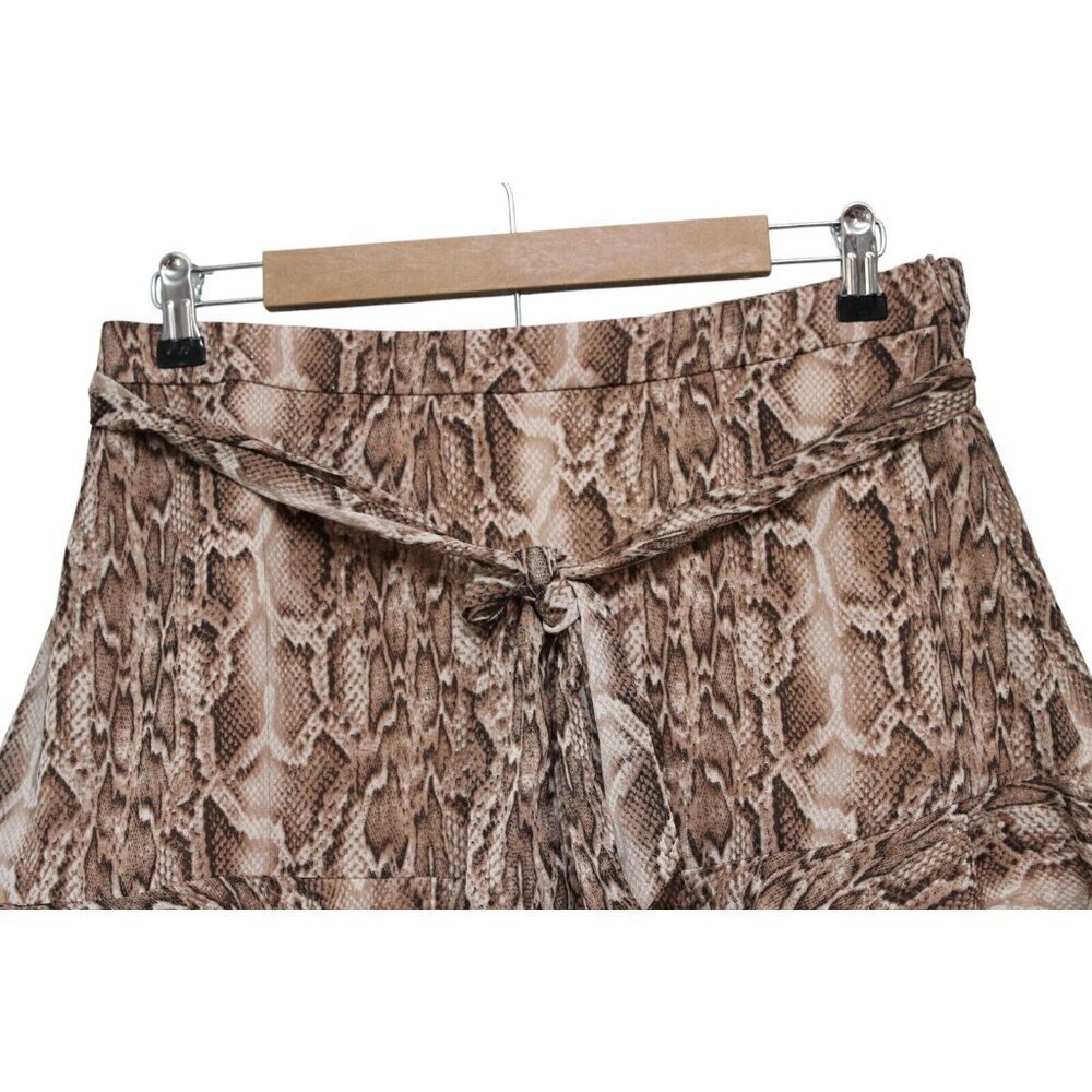 En Saison Mini Skort Size Large Snake Skin Print Tiered Ruffle Flowy Chiffon Y2K - Picture 2 of 12